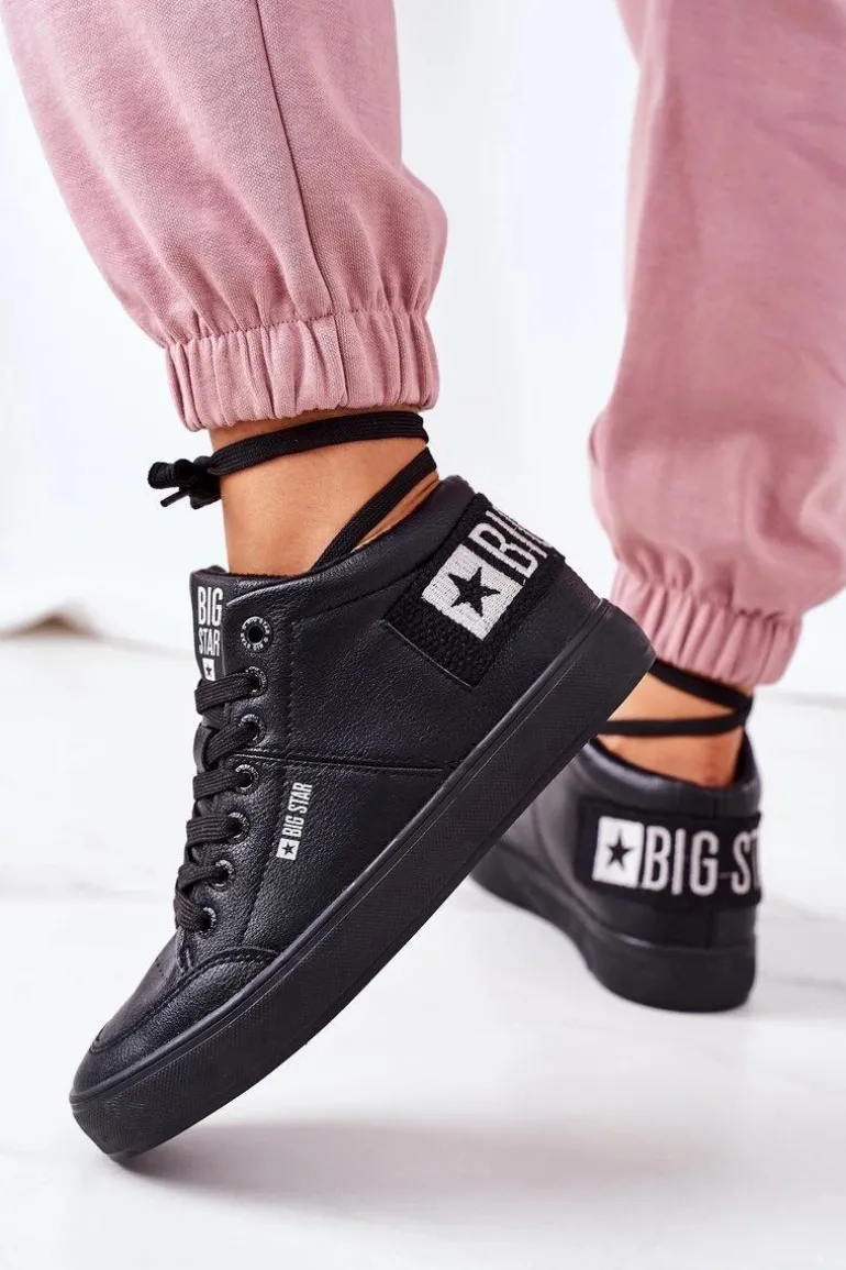Damskie Ocieplane Sportowe Buty Big Star EE274351 Czarne
