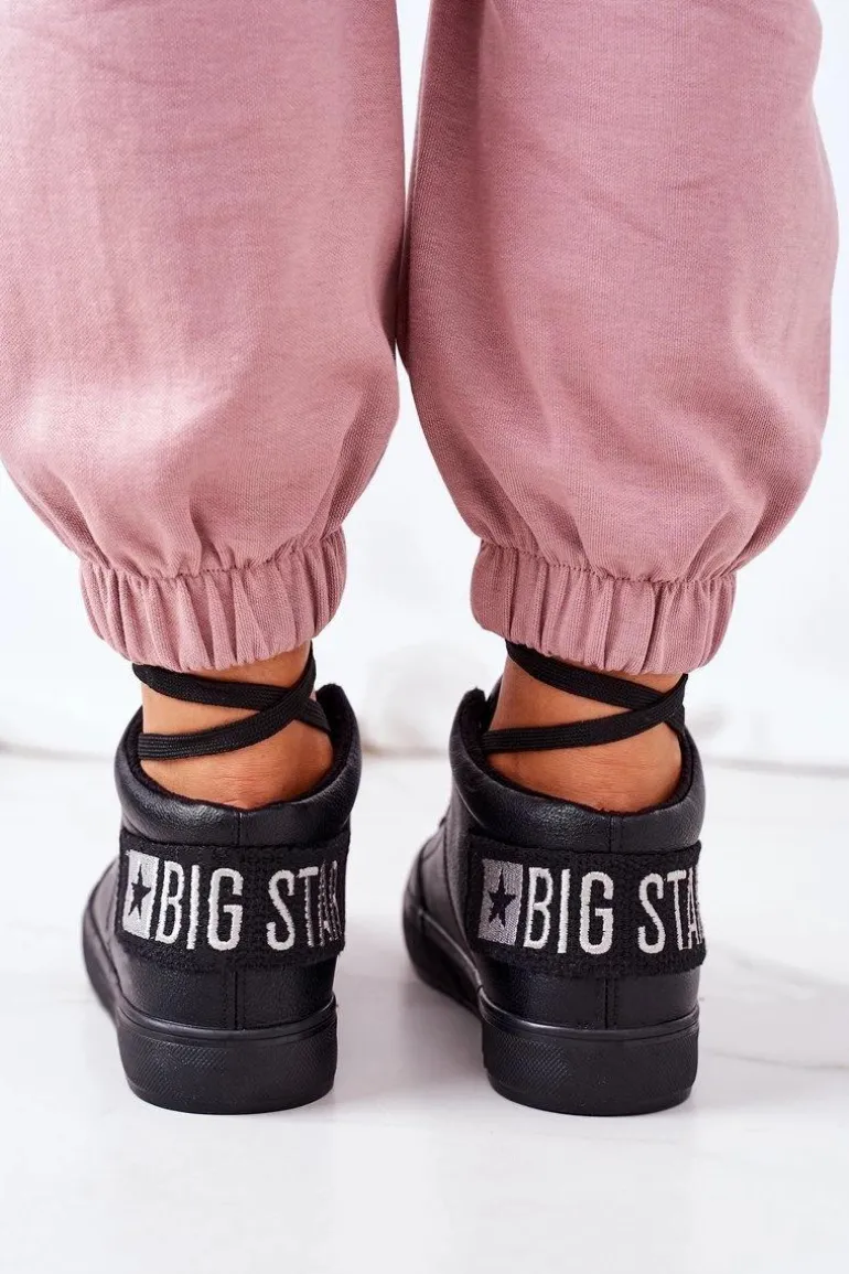 Damskie Ocieplane Sportowe Buty Big Star EE274351 Czarne