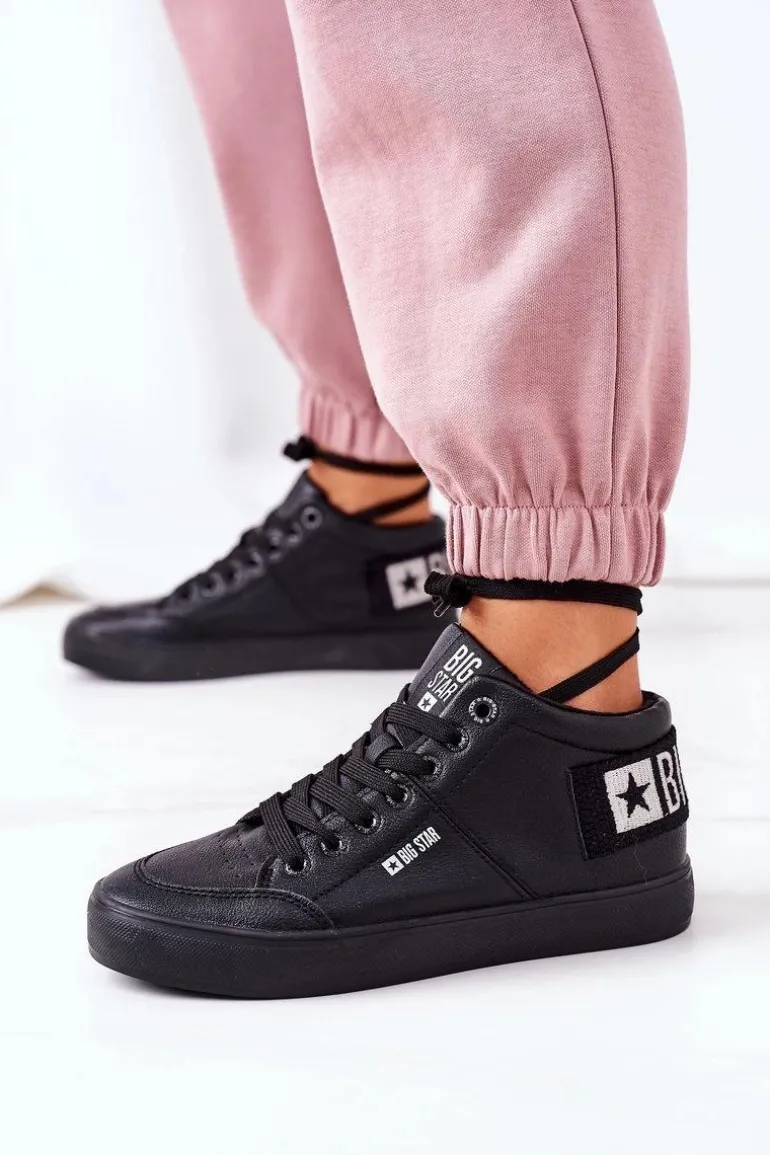 Damskie Ocieplane Sportowe Buty Big Star EE274351 Czarne