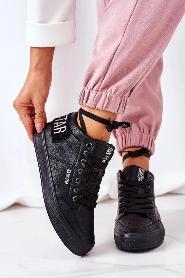Damskie Ocieplane Sportowe Buty Big Star EE274351 Czarne