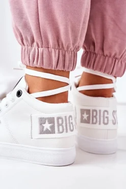 Damskie Ocieplane Sportowe Buty Big Star EE274352 Białe
