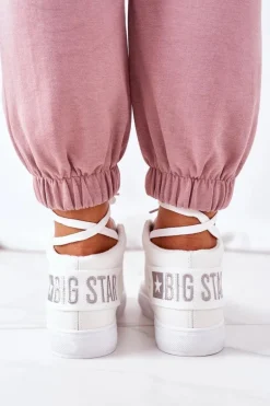 Damskie Ocieplane Sportowe Buty Big Star EE274352 Białe