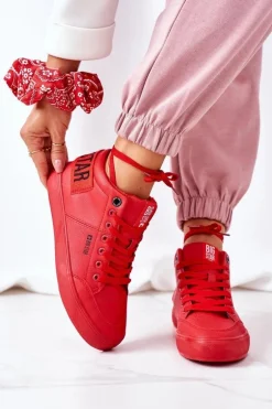 Damskie Ocieplane Sportowe Buty Big Star EE274354 Czerwone