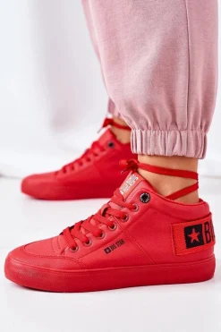 Damskie Ocieplane Sportowe Buty Big Star EE274354 Czerwone