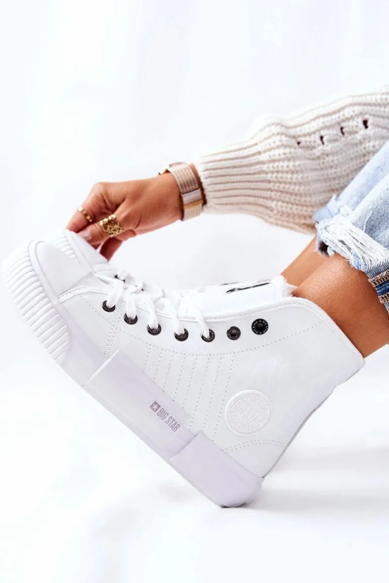 Damskie Ocieplane Trampki BIG STAR II274156 Białe