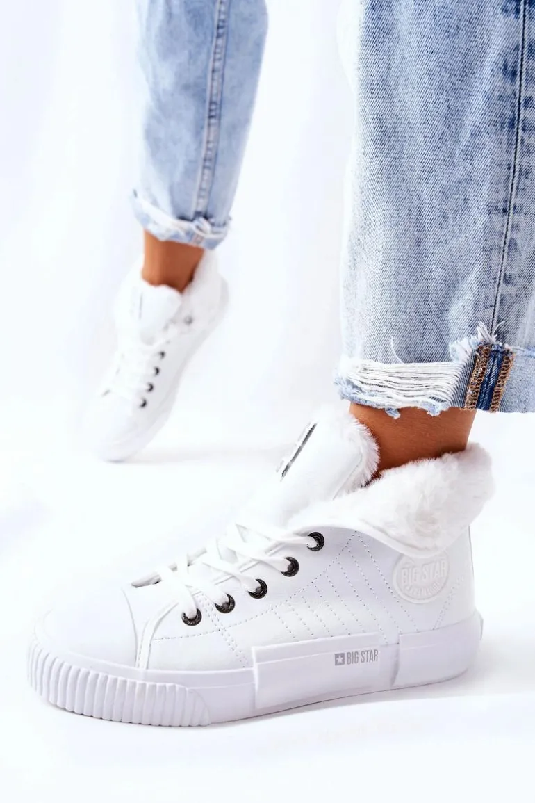 Damskie Ocieplane Trampki BIG STAR II274156 Białe