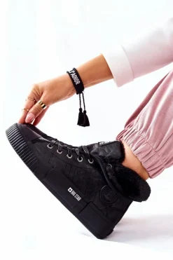 Damskie Ocieplane Trampki BIG STAR II274155 Czarne