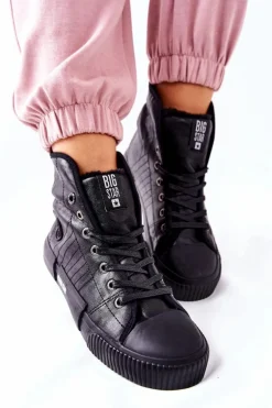 Damskie Ocieplane Trampki BIG STAR II274155 Czarne
