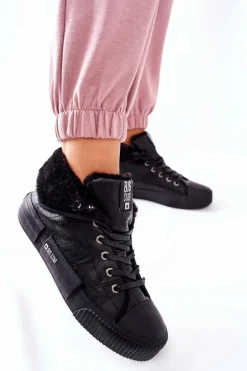 Damskie Ocieplane Trampki BIG STAR II274155 Czarne