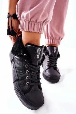 Damskie Ocieplane Trampki BIG STAR II274155 Czarne