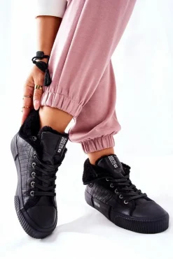 Damskie Ocieplane Trampki BIG STAR II274155 Czarne