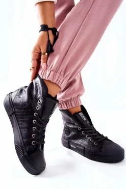 Damskie Ocieplane Trampki BIG STAR II274155 Czarne