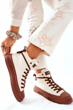 Damskie Ocieplane Trampki GOE Wysokie II2N4034 Białe