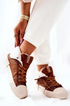 Damskie Ocieplane Trampki BIG STAR II274152 Camel