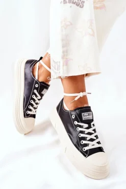 Damskie Ocieplane Trampki GOE II2N4035 Czarne