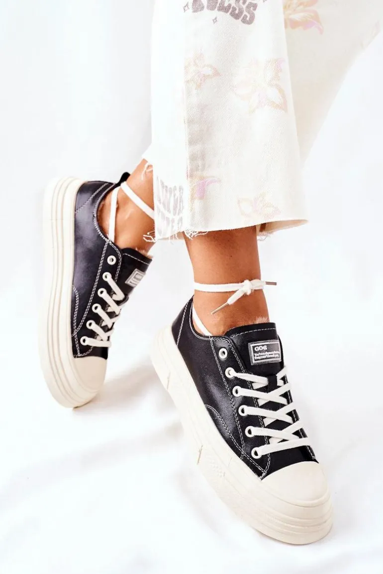 Damskie Ocieplane Trampki GOE II2N4035 Czarne