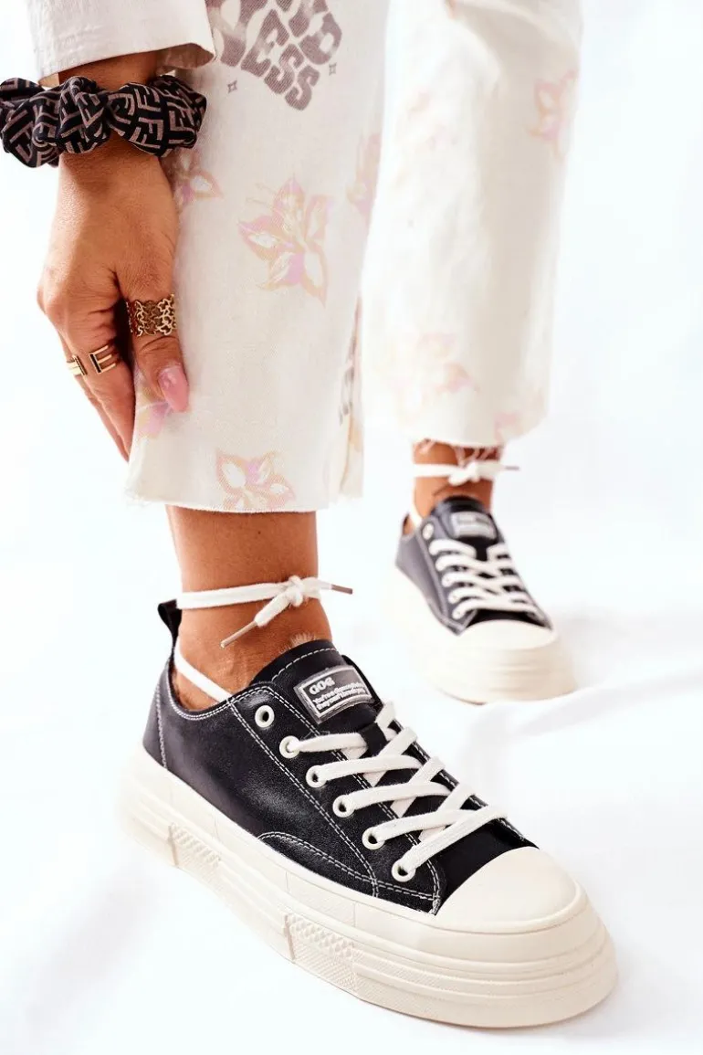 Damskie Ocieplane Trampki GOE II2N4035 Czarne