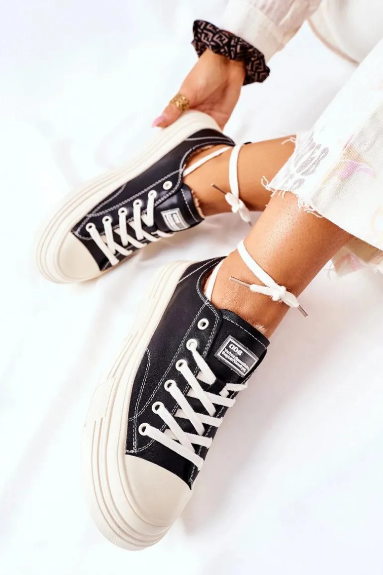 Damskie Ocieplane Trampki GOE II2N4035 Czarne