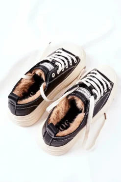 Damskie Ocieplane Trampki GOE II2N4035 Czarne