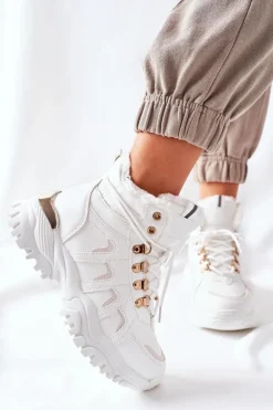 Damskie Ocieplane Trapery Białe Hareshaw