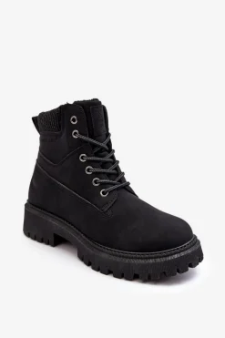 Damskie Ocieplane Trapery Czarne Cross Jeans MM2R4012C