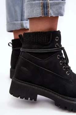 Damskie Ocieplane Trapery Czarne Cross Jeans MM2R4012C