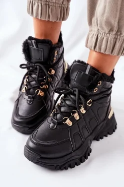 Damskie Ocieplane Trapery Czarne Hareshaw