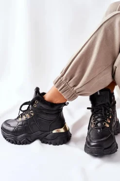 Damskie Ocieplane Trapery Czarne Hareshaw