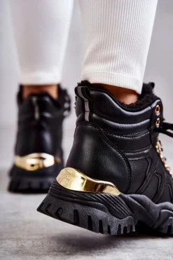 Damskie Ocieplane Trapery Czarne Hareshaw