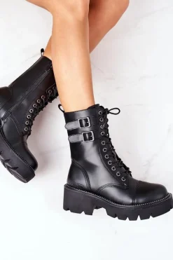 Damskie Ocieplane Workery Big Star II274113 Czarne