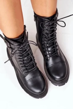 Damskie Ocieplane Workery Big Star II274113 Czarne