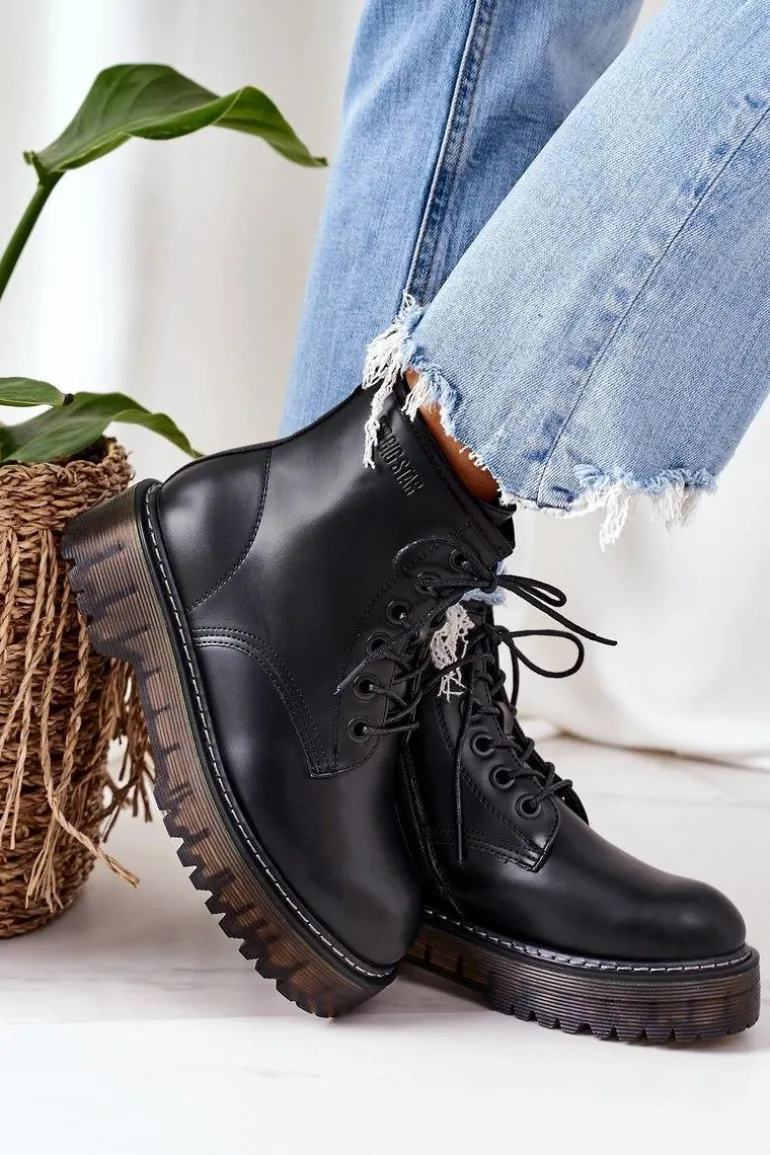 Damskie Ocieplane Workery Big Star II274110 Czarne