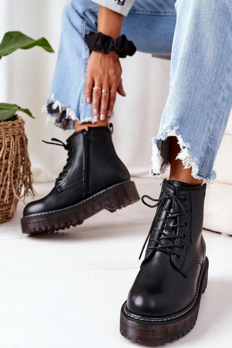 Damskie Ocieplane Workery Big Star II274110 Czarne