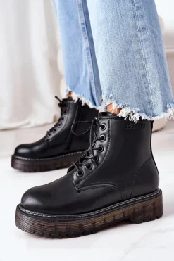 Damskie Ocieplane Workery Big Star II274110 Czarne