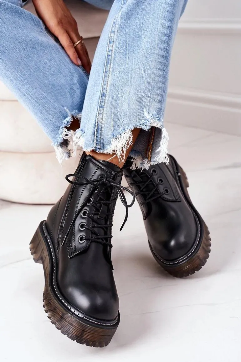 Damskie Ocieplane Workery Big Star II274110 Czarne