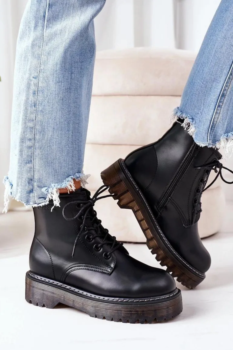 Damskie Ocieplane Workery Big Star II274110 Czarne