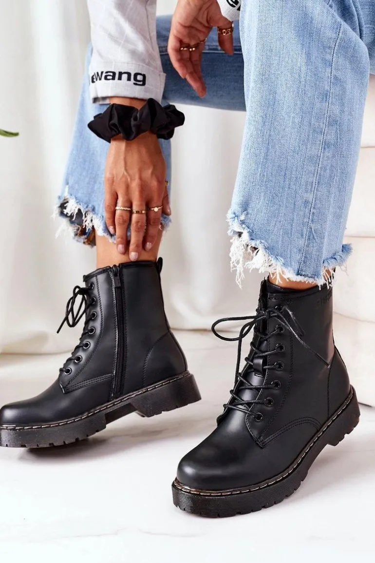 Damskie Ocieplane Workery Big Star II274105 Czarne