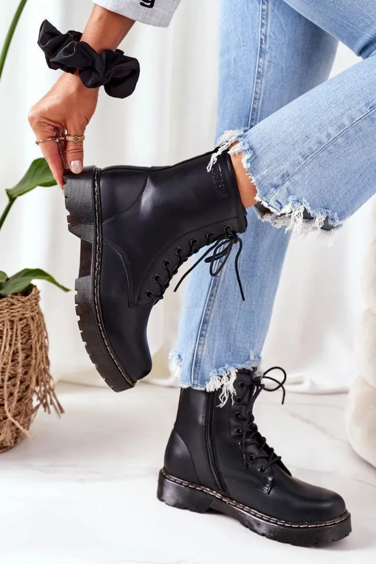 Damskie Ocieplane Workery Big Star II274105 Czarne