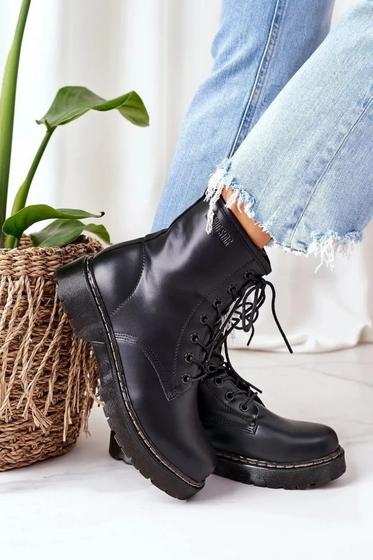 Damskie Ocieplane Workery Big Star II274105 Czarne