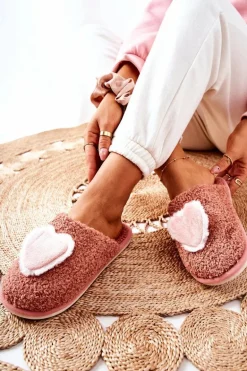 Damskie Papcie Brudny Róż Heartbeat