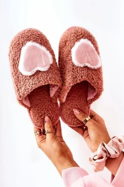 Damskie Papcie Brudny Róż Heartbeat