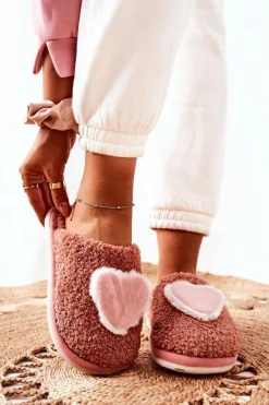 Damskie Papcie Brudny Róż Heartbeat