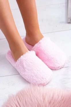 Damskie Papcie Futerkowe Różowe Mimia