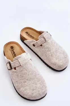 Damskie Papcie Klapki Profilaktyczne Inblu DJ-07-002 Beżowe