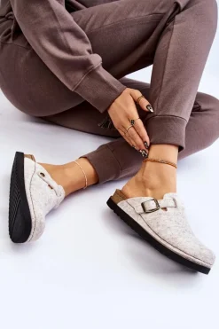 Damskie Papcie Klapki Profilaktyczne Inblu DJ-07-002 Beżowe