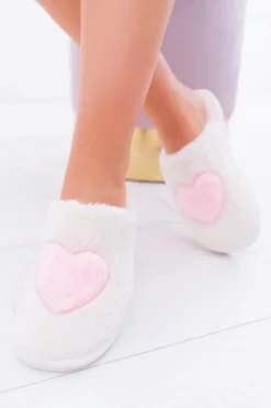 Damskie Papcie Serca Beżowe