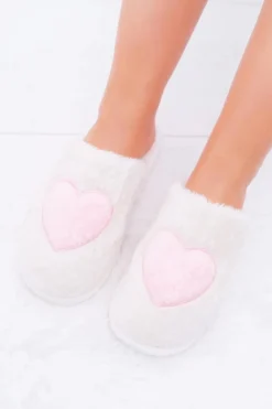 Damskie Papcie Serca Beżowe