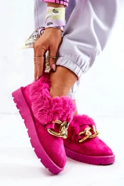 Damskie Papcie Złoty Łańcuch Fuksja Ardrums