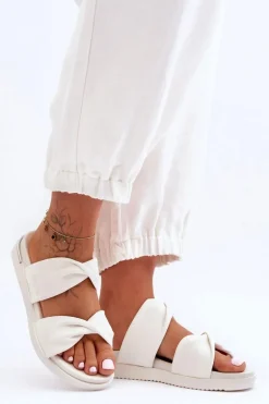 Damskie Płaskie Klapki Big Star LL274A121 Białe