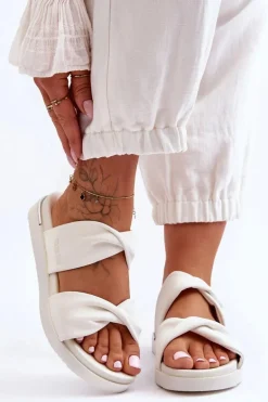 Damskie Płaskie Klapki Big Star LL274A121 Białe